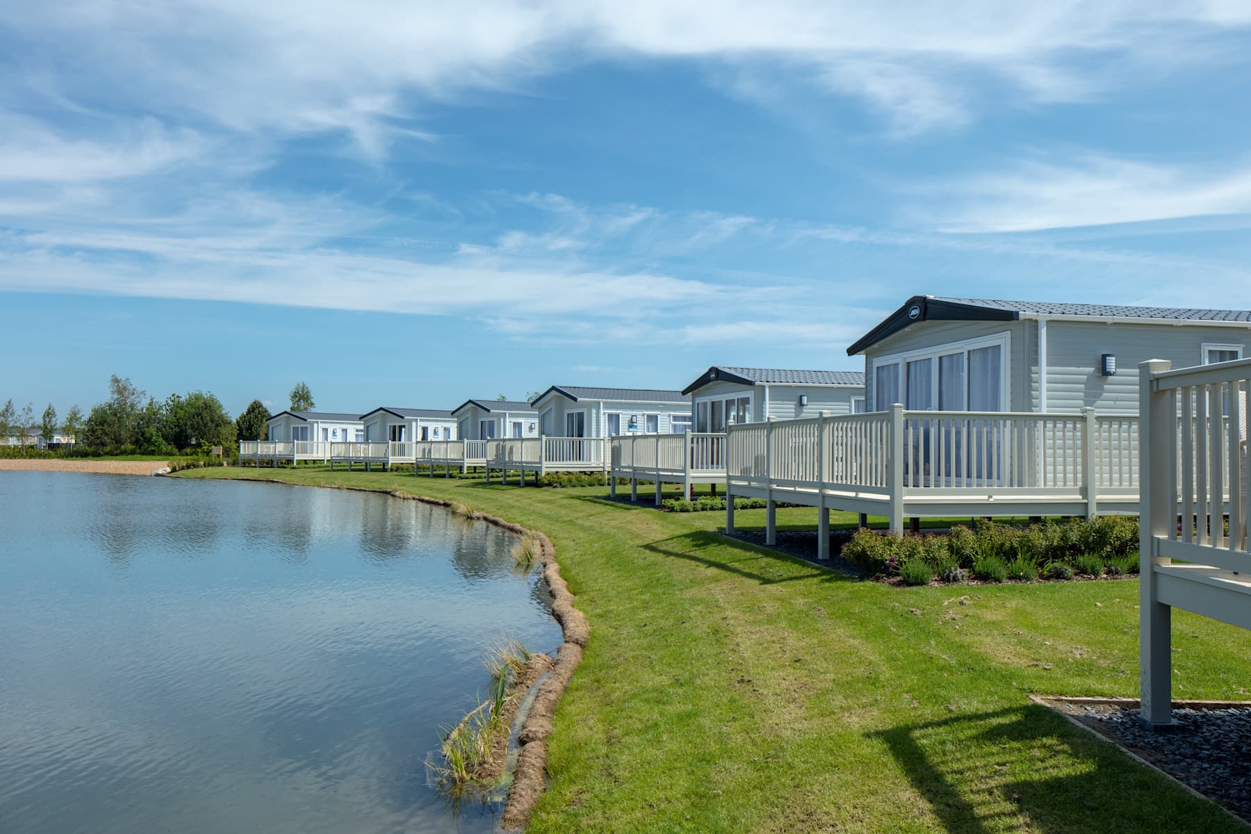 Static caravan exterior at Haven Lakeland Leisure Park